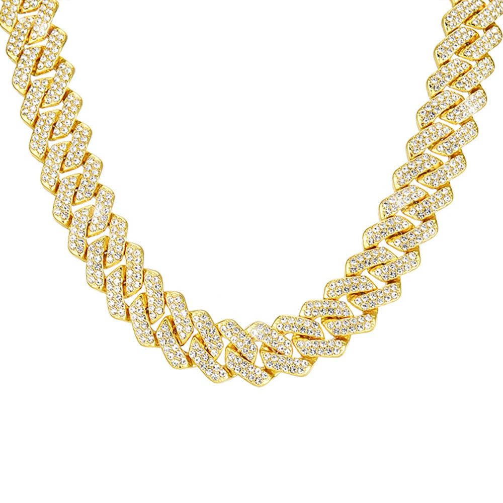 Hip Hop Shiny Cuban Link Chain Necklace