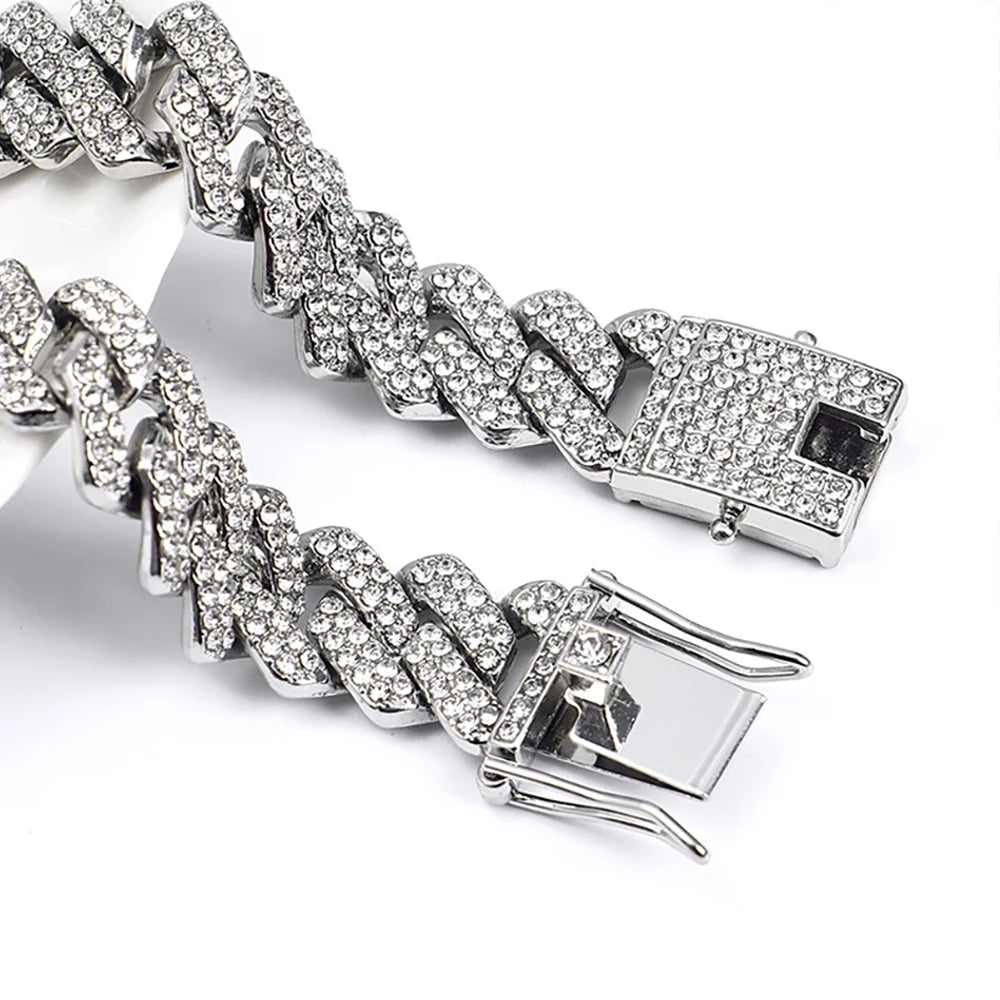 Hip Hop Shiny Cuban Link Chain Necklace