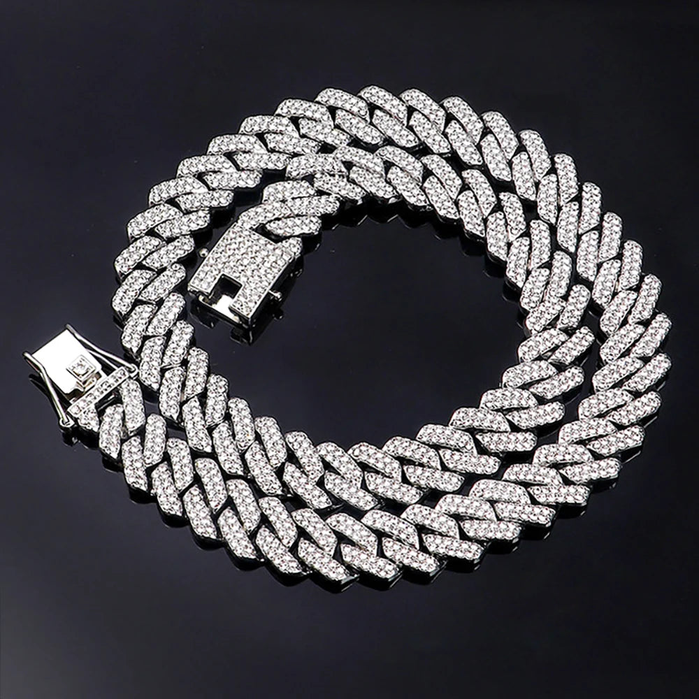 Hip Hop Shiny Cuban Link Chain Necklace