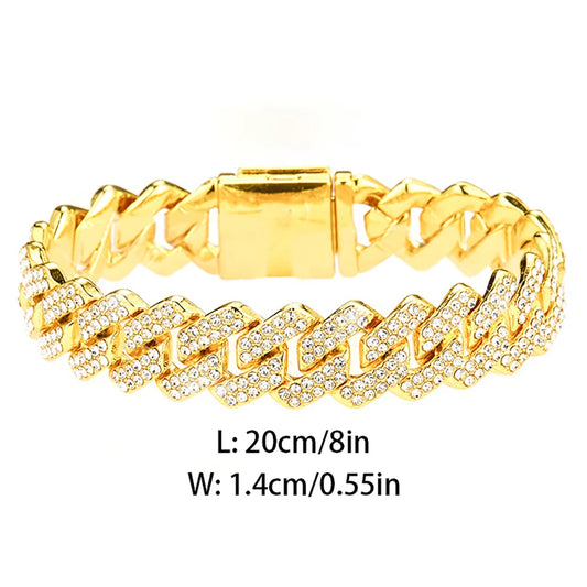 Hip Hop Shiny Cuban Link Chain Necklace