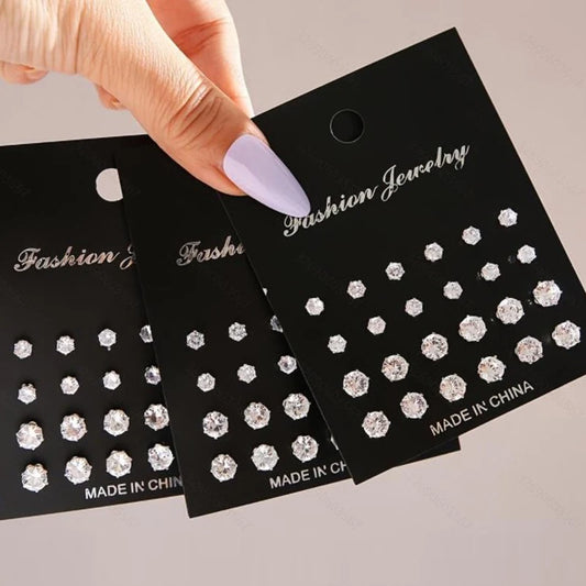 Zircon Stud Earrings Set