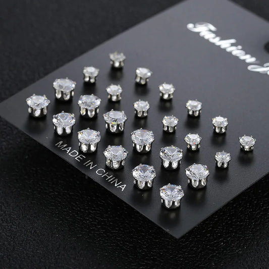 Zircon Stud Earrings Set