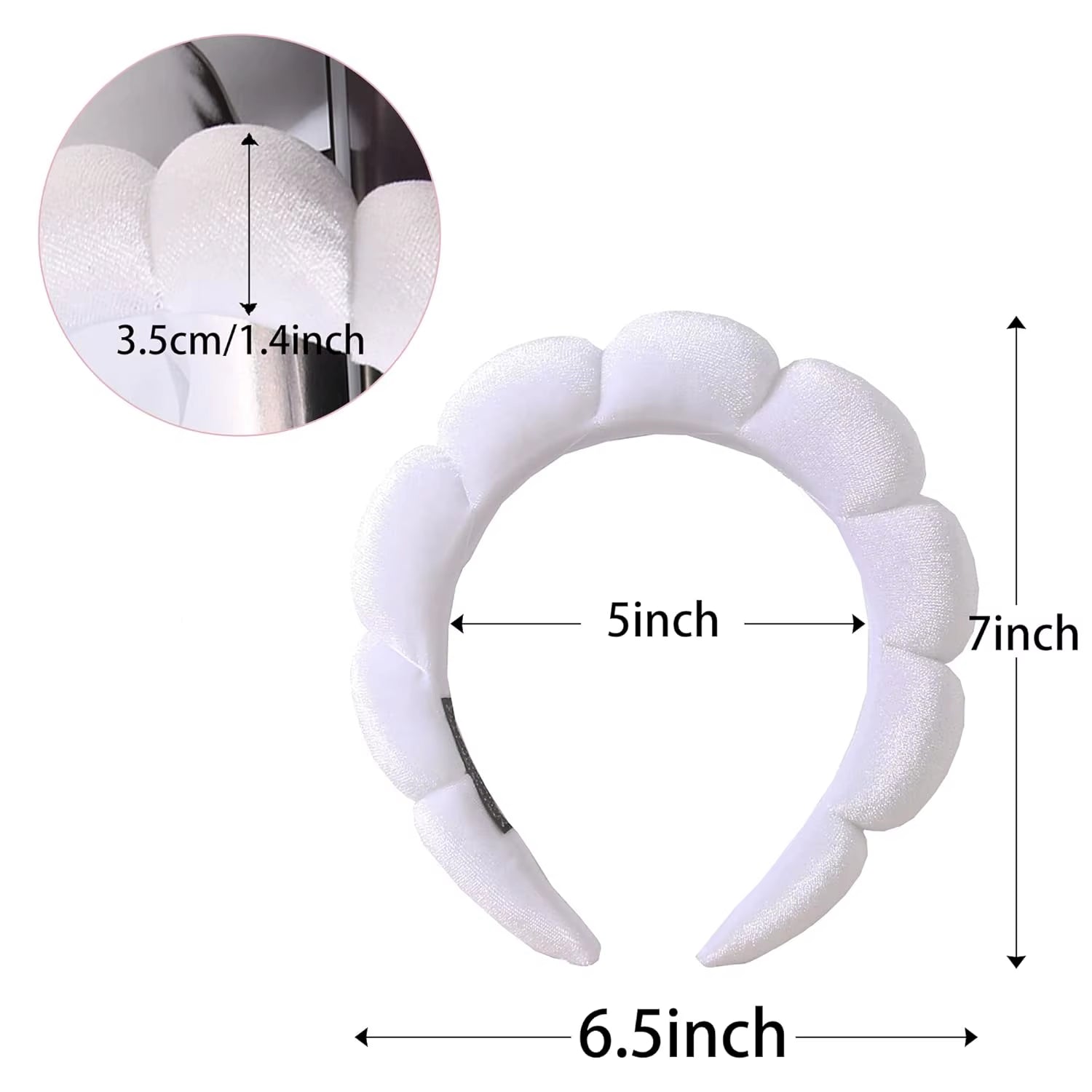 Spa Puffy Headband for Women - Sponge Headbands for Skincare, Face Washing, Makeup Removal, Shower, Hair Accessories